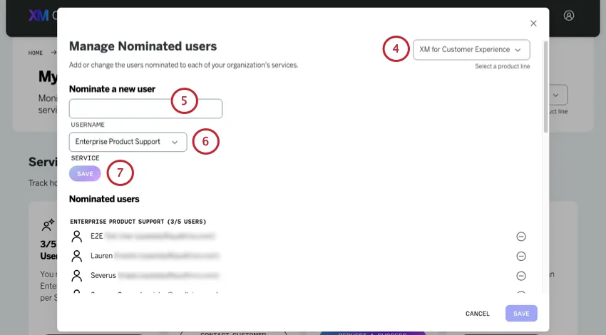 new modal that opens where you add users 