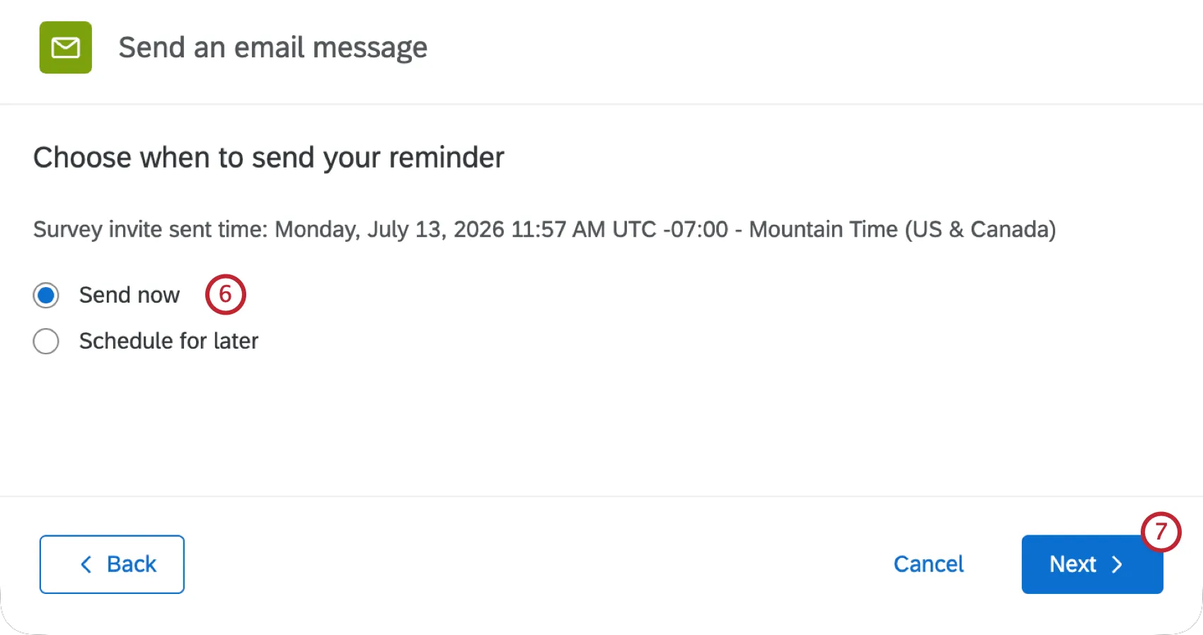 options to schedule a reminder
