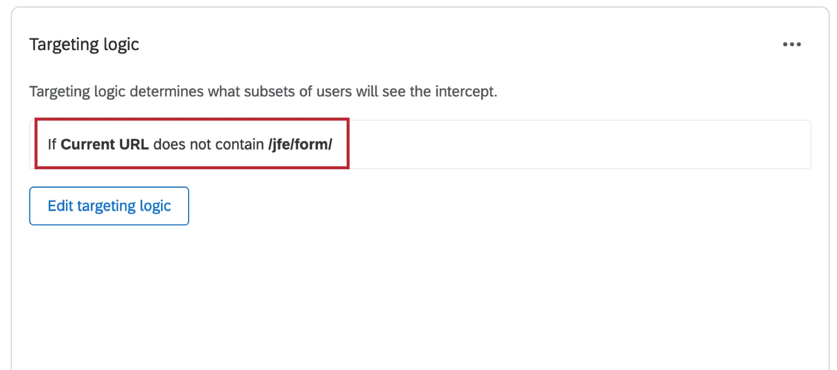 exclusion logic added to the intercept