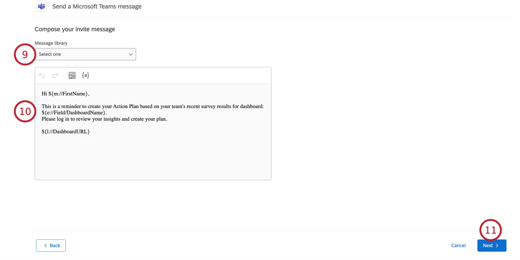 options to compose an invite message