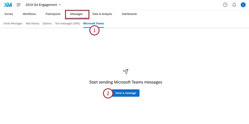 microsoft teams tab within an engagement project