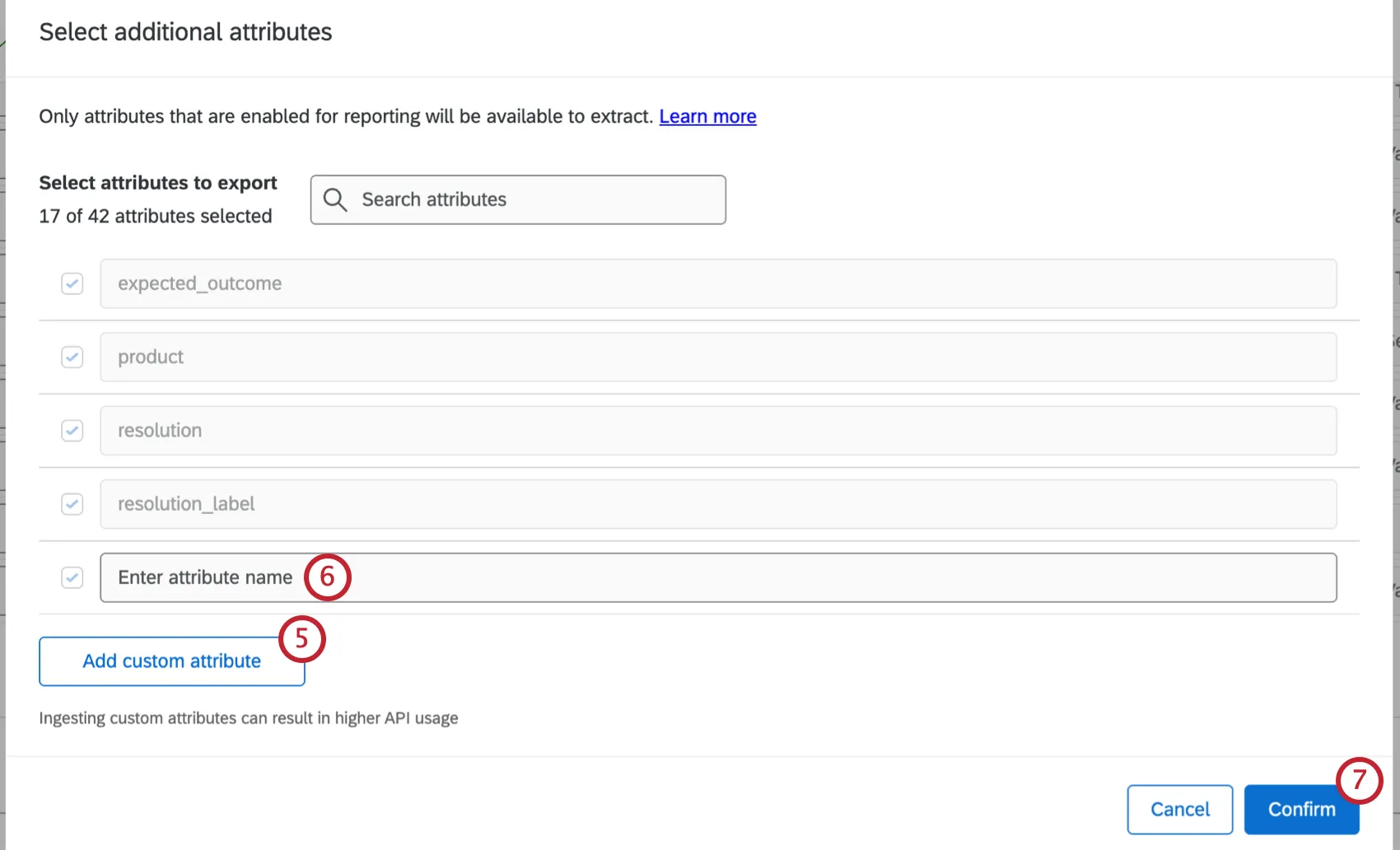 selecting and adding additional attributes