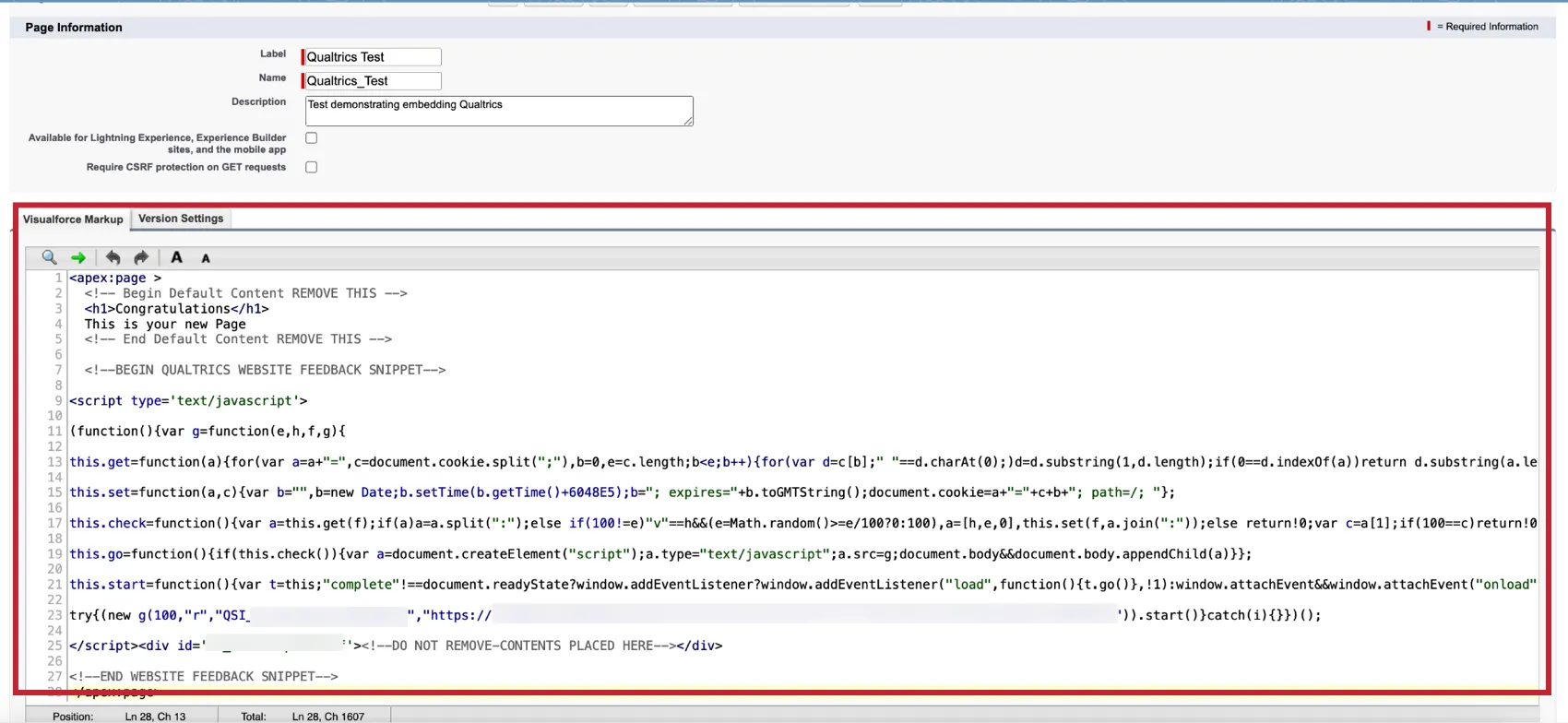 adding the zone code to the visual markup