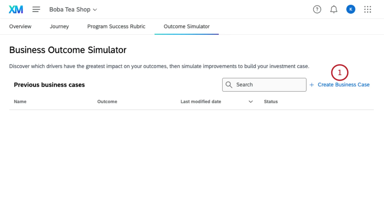 create business case button