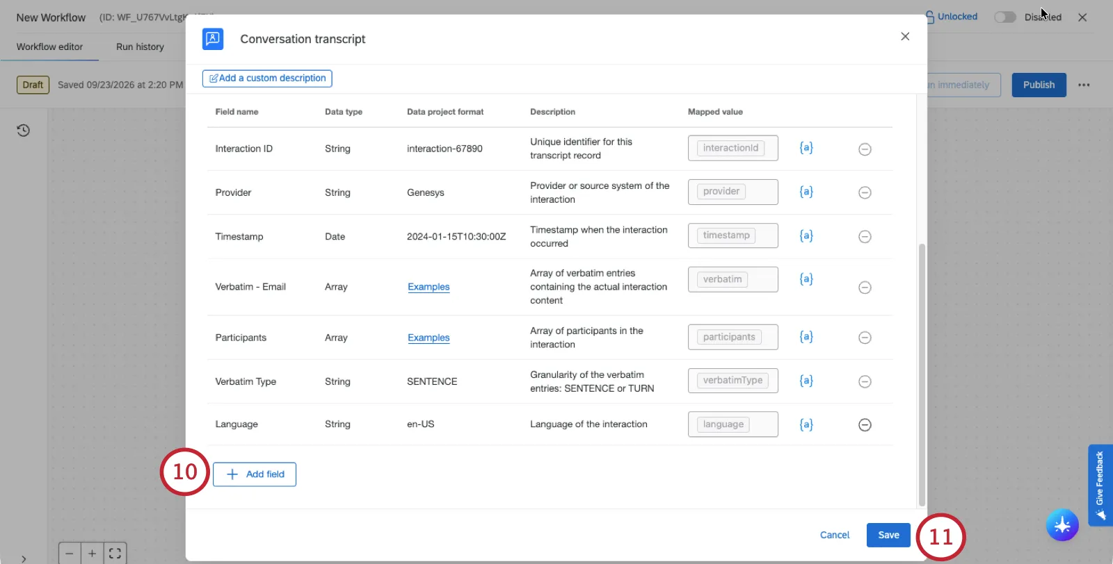 modal with fields filled out and the save button in the bottom-right highlighted 
