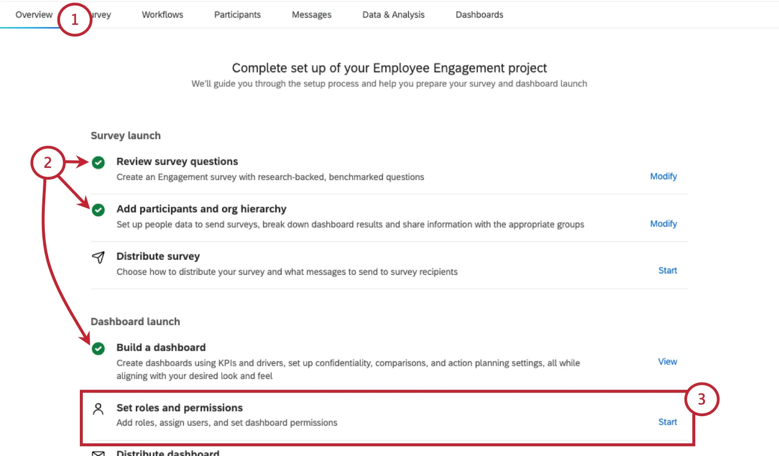 overview tab of an engagement project