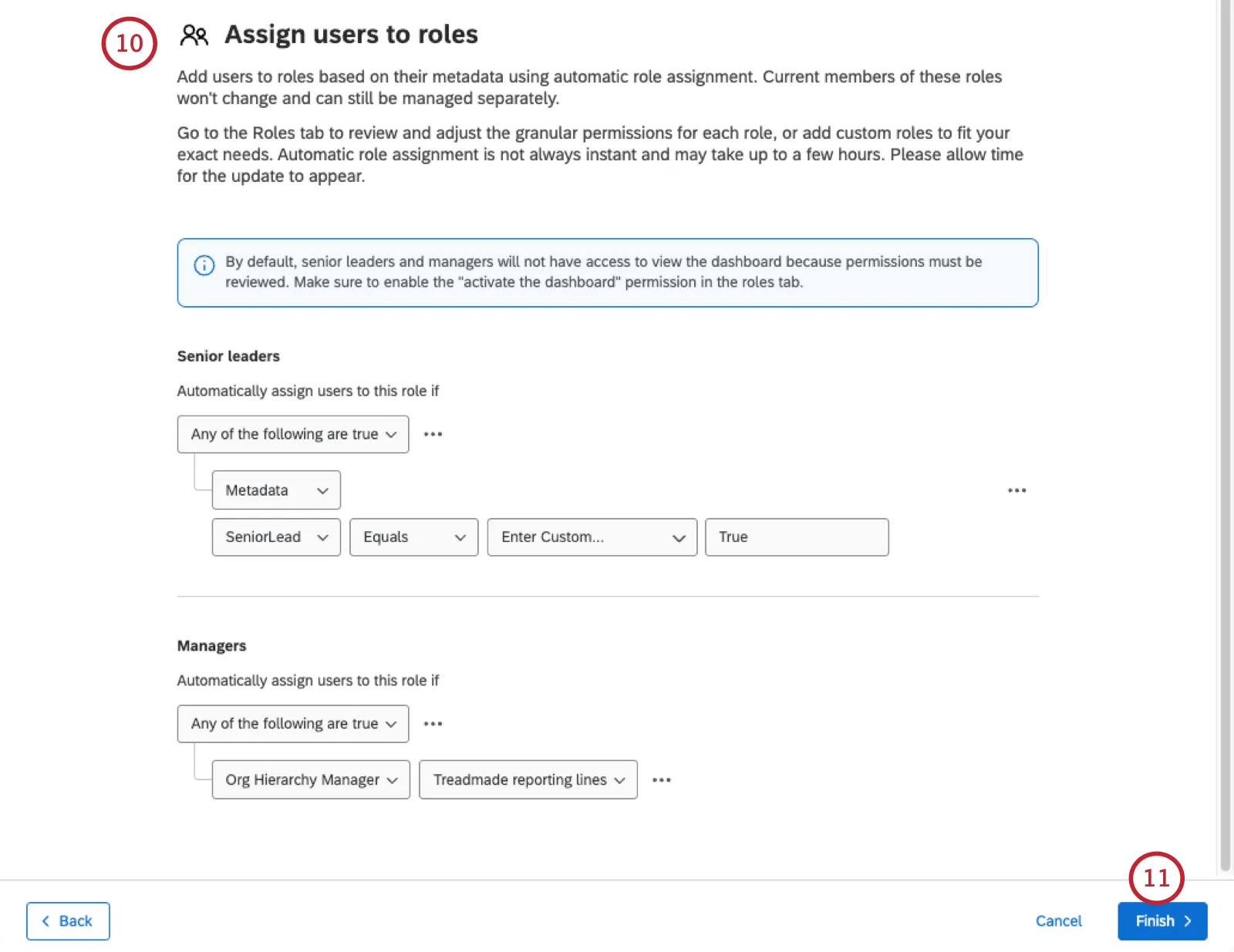 image of page where you set up conditions for automatic role assignment