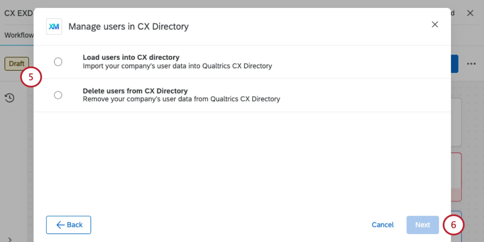 two options - load users and delete users