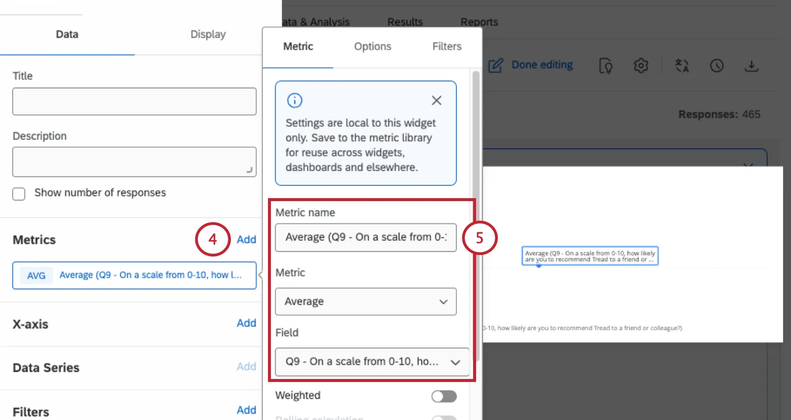 editing a metric