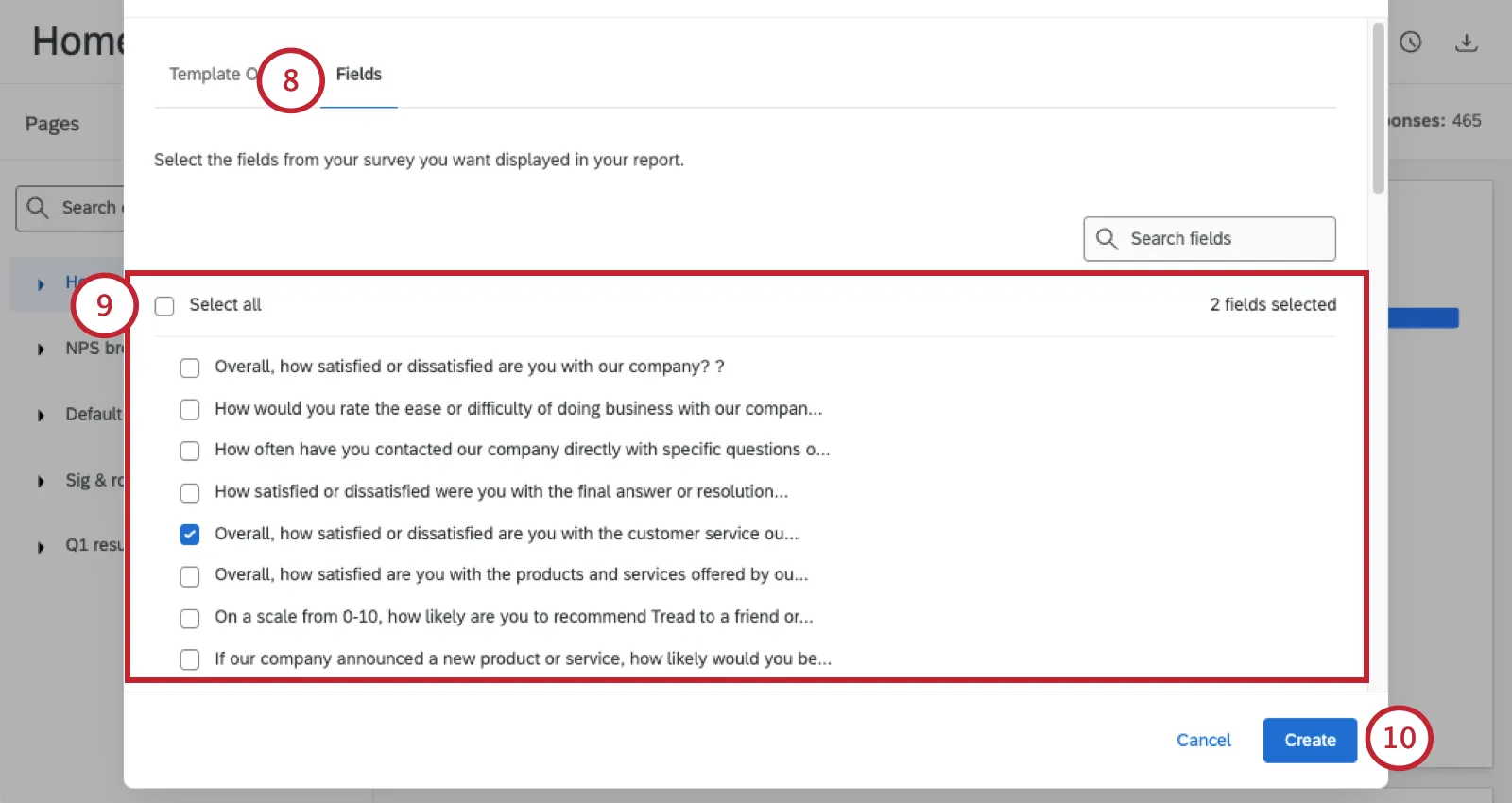 only 1 question is selected in the modal