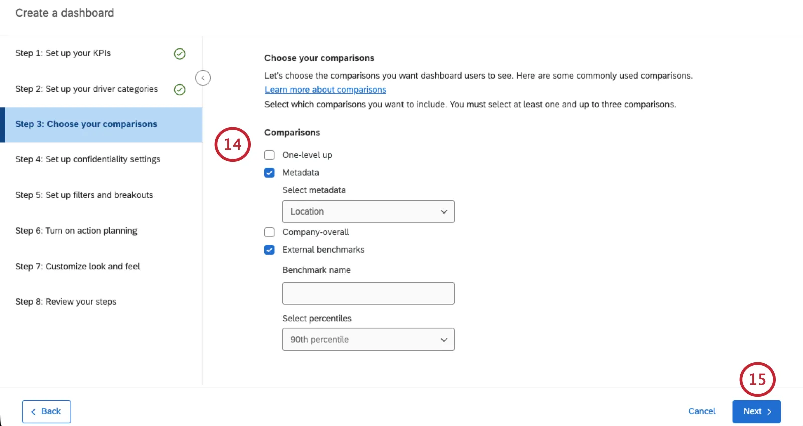 setting up comparisons