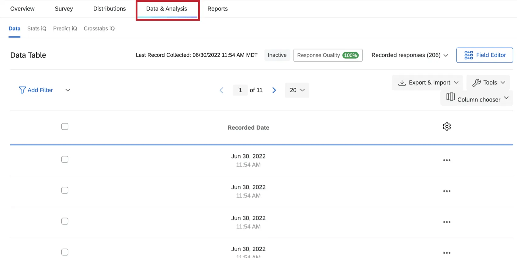Data tab selected in upper-left