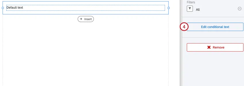 Klicken Sie auf die Schaltfläche „Bedingten Text bearbeiten“.