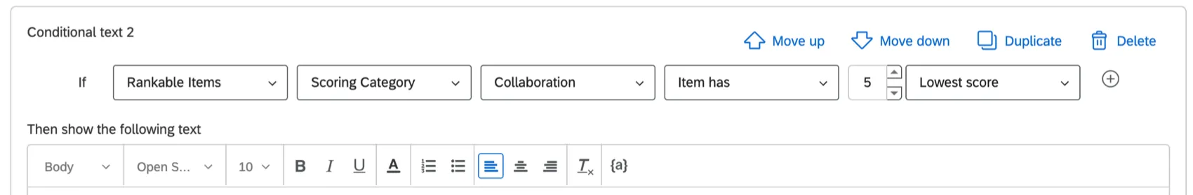 If rankable item scoring category collaboration item has 5 lowest score