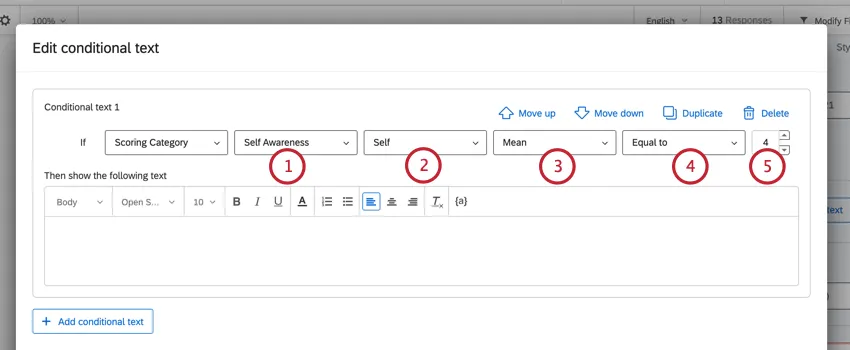 Bedingter Textfilter wird erstellt