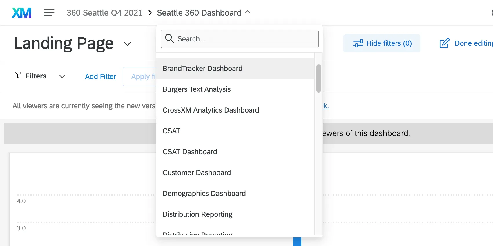 navigating between dashboards by clicking the dashboard name