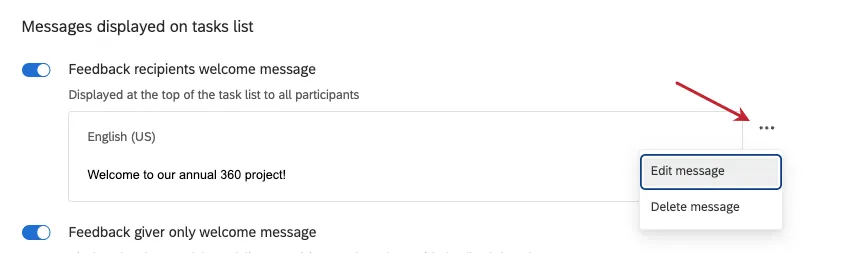 cliquer sur le menu à 3 points situé à côté dun message pour afficher les options de modification et de suppression
