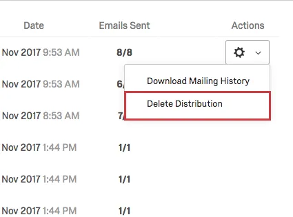 Eliminar la opción Distribución para una única distribución