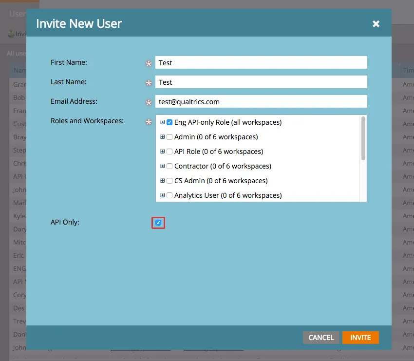 Casilla de verificación solo API