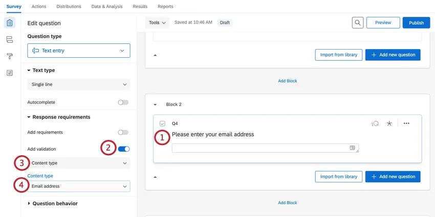 Hinzufügen von Inhaltsvalidierung basierend auf der E-Mail-Adresse