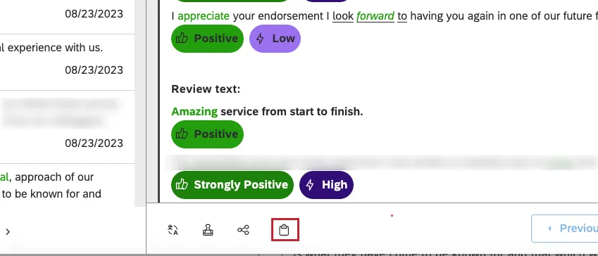 Highlights the clipboard icon