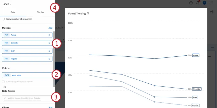 Aree di configurazione del widget BX