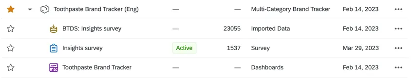Programma BX nella lista progetti