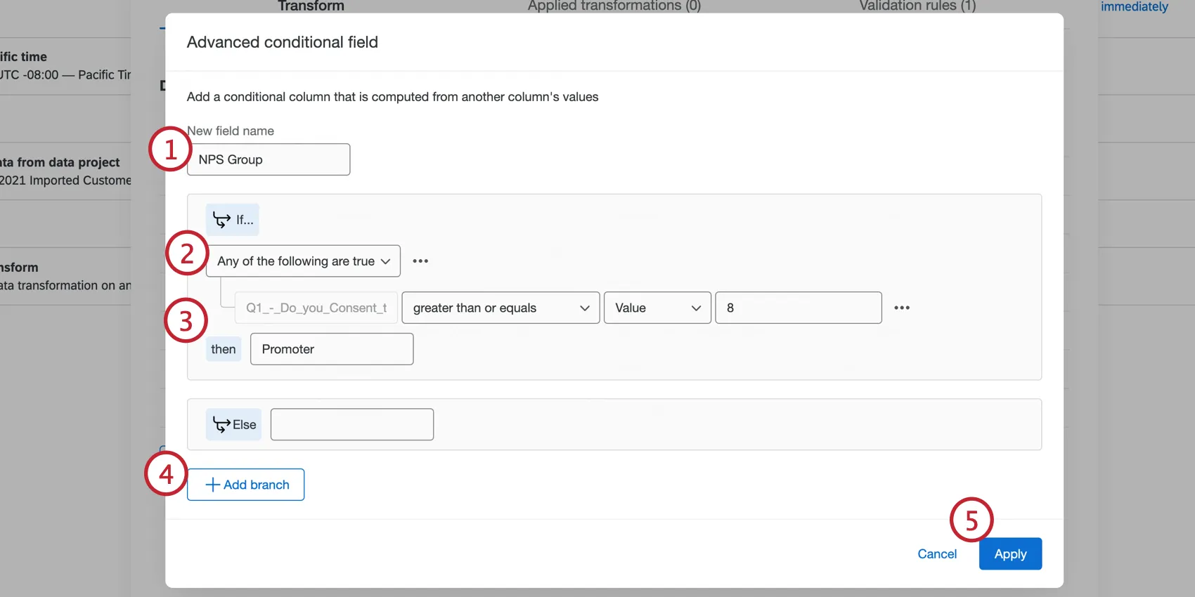 Advanced conditional field values highlighted