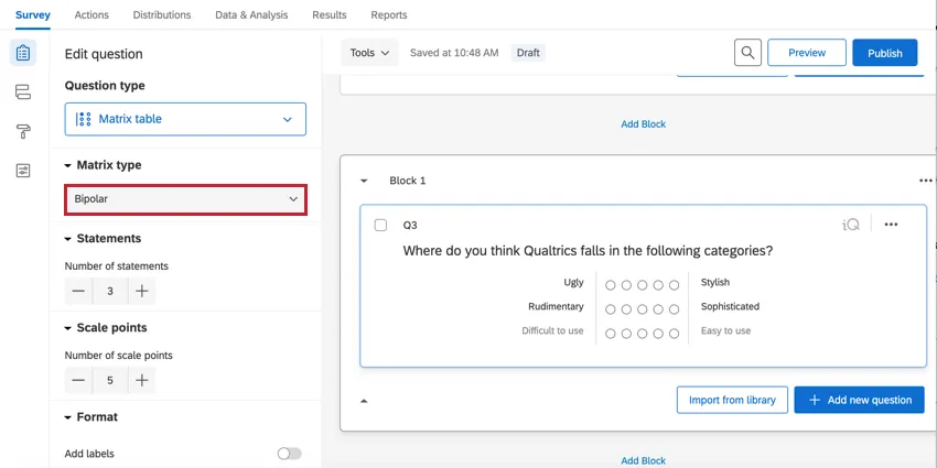 una matrice di tipo bipolare
