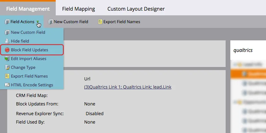 Block Field Updates under Field Actions