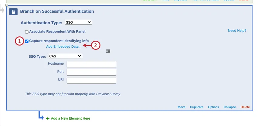 enabling capture respondent identifying info