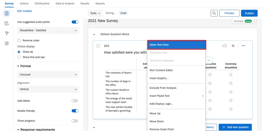 autoriser la saisie de texte sur un repère déchelle pour une matrice à carrousel