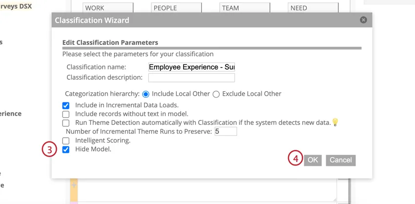 Ocultar modelo e clicar em OK