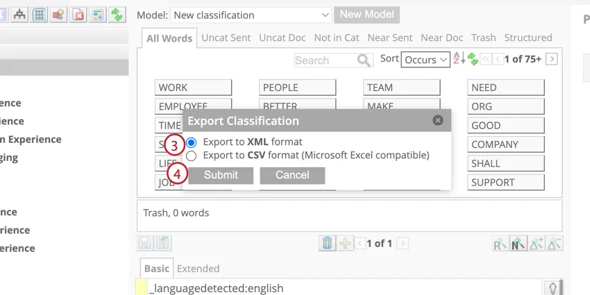 Select format then submit