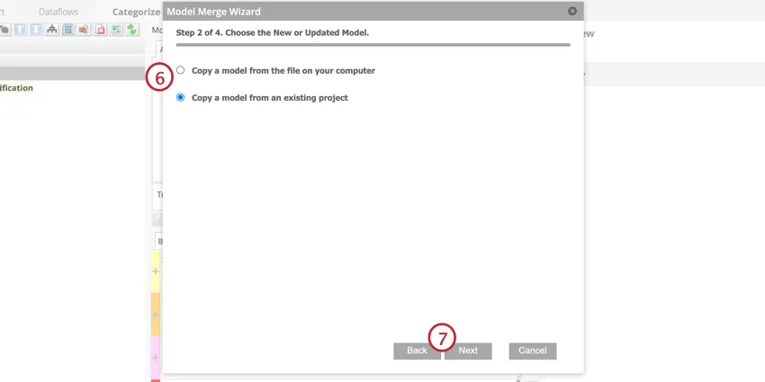 Copy a model from either a file or an existing project