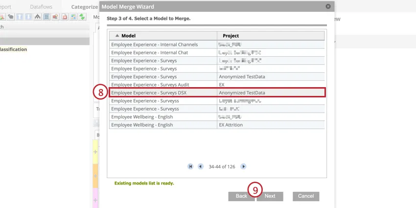 Selezionate un modello di categoria dalla lista