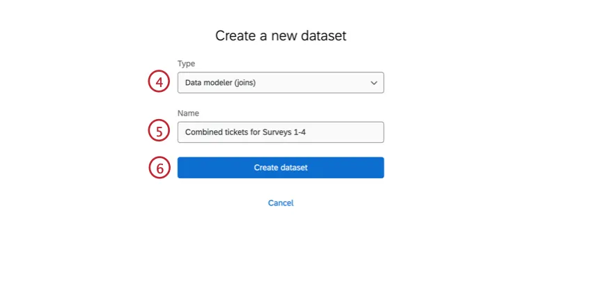 Create a new dataset and make it a data model