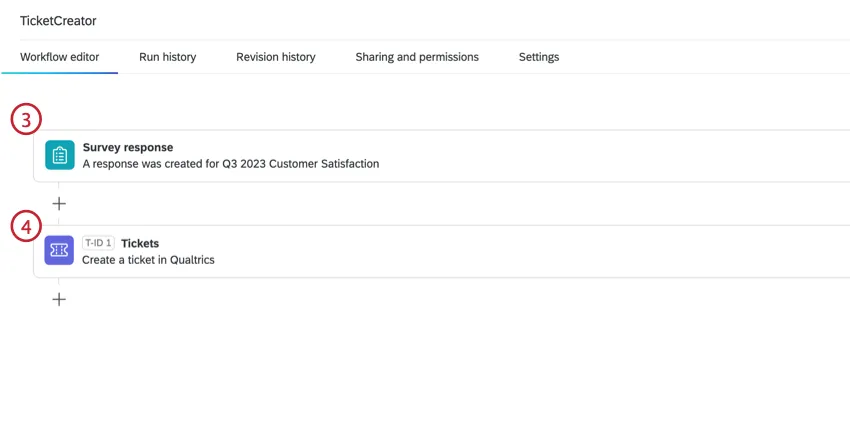 Workflow basierend auf Antwort und Tickets