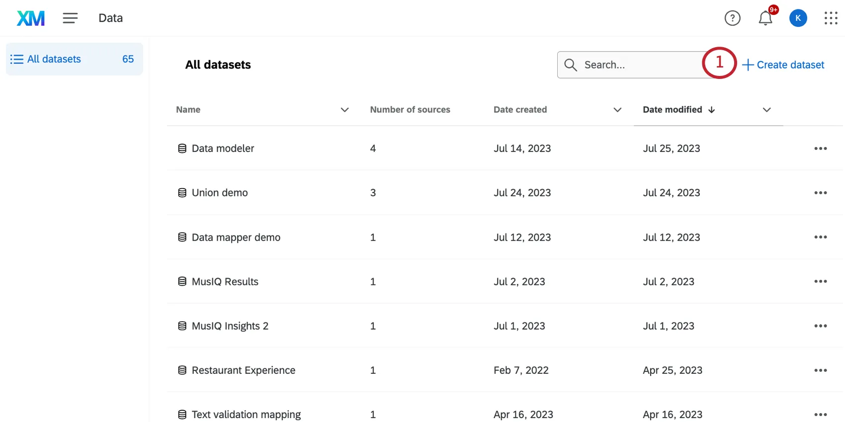 Crear un conjunto de datos