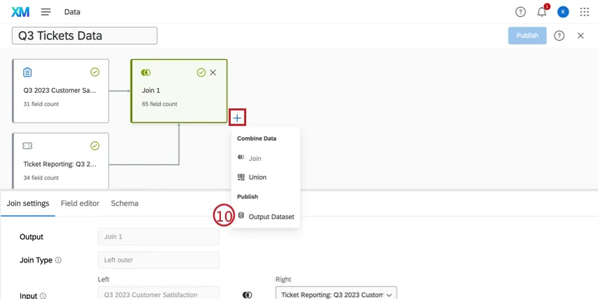 Select output dataset