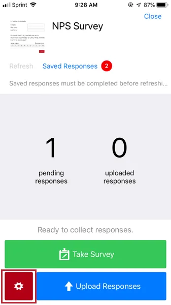 image of the manage button designated by a gear icon