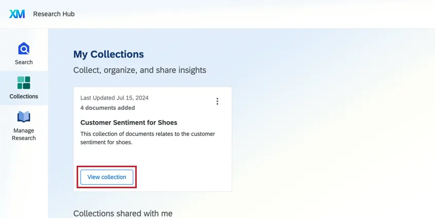 View collection button