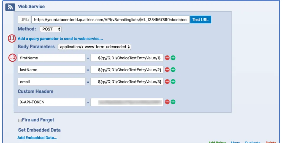 Eingabe von Dynamischem Text für dynamische Felder im Web Service