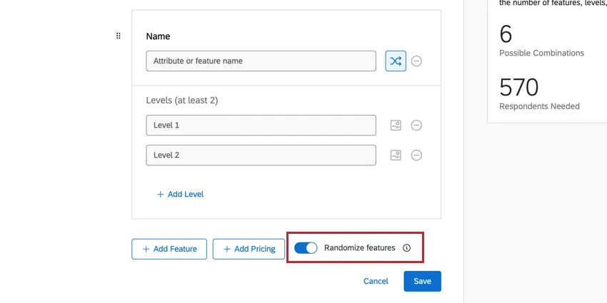 Randomize features switch