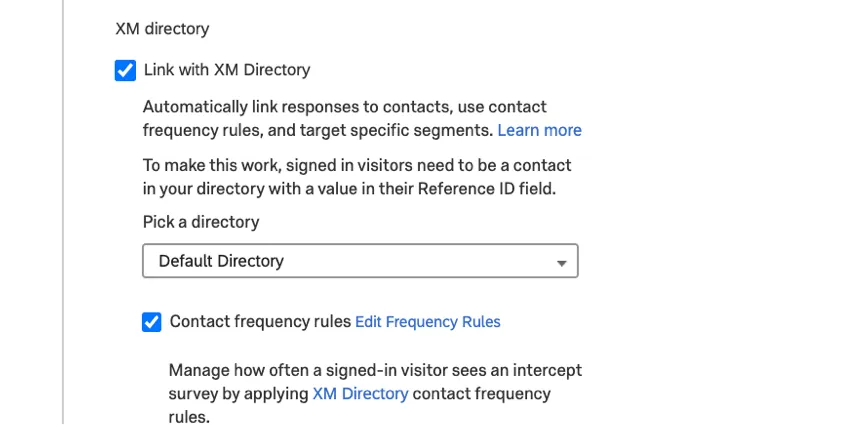 the contact frequency option in interceopt options
