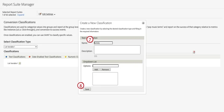 Adobe Analytics でアンケート調査ラベルを使用して新しい分類を作成します。