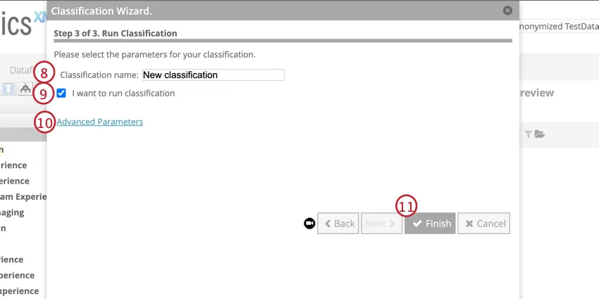 Name the classification and click finsih