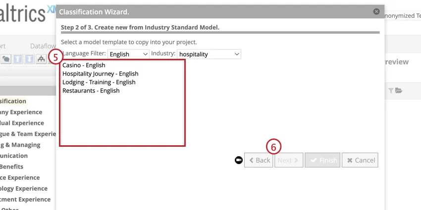 Options du modèle standard de lindustrie