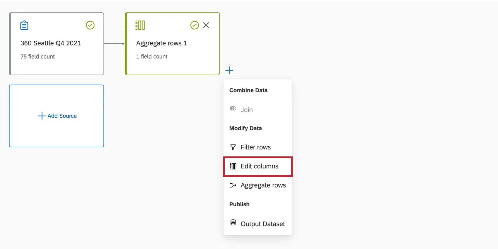 Add an edit columns component to edit fields in aggregate rows