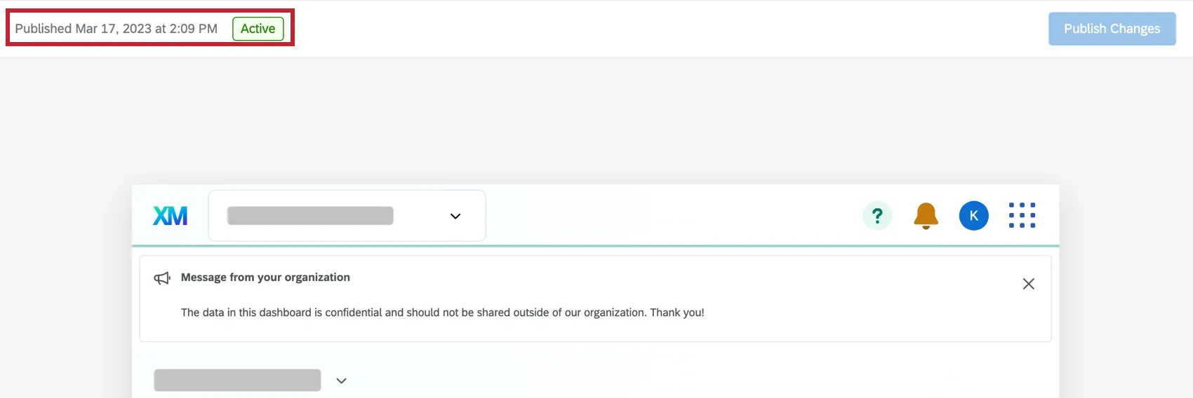 Mostra o status exibido no menu de configuração do aplicativo.